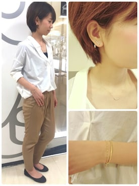 「アイテム（ピアス（片耳用））」を使った、TAKE-UP_STAFFさん（レディース・158cm）の春コーディネート