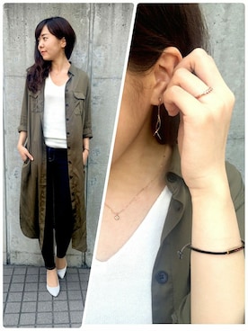 「TAKE-UP（テイクアップ）のアイテム（リング）」を使った、TAKE-UP_STAFFさん（レディース・157cm）の春コーディネート