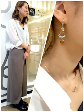 「ゴールドアクセ」｜TAKE-UP_STAFFさん（レディース・162cm）の春コーディネート