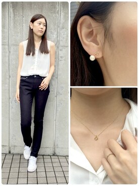 「TAKE-UP（テイクアップ）のアイテム（リング）」を使った、TAKE-UP_STAFFさん（レディース・158cm）の夏コーディネート