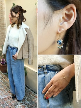 「TAKE-UP（テイクアップ）のアイテム（リング）」を使った、TAKE-UP_STAFFさん（レディース・158cm）の冬コーディネート