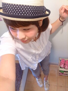 「ＬＥＰＳＩＭのアイテム（シャツ/ブラウス、ホワイト系）」を使った、花ほたるさん（レディース・167cm）の秋コーディネート