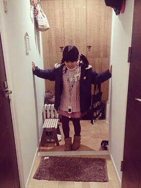 「algy（アルジー）のアイテム（ニット/セーター、ピンク系）」を使った、花ほたるさん（レディース・167cm）の冬コーディネート
