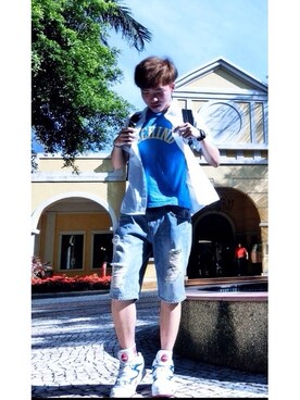 「hot」｜sonheyさん（メンズ・171cm・10代）の夏コーディネート