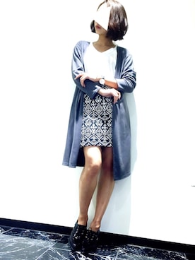 「ロングカーディガン」｜MINAKOさん（レディース・165cm）の秋コーディネート