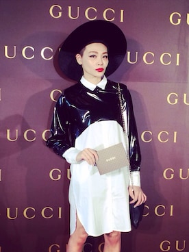 「UNIF（ユニフ）のアイテム（ハット）」を使った、JUDYCHOUさん（レディース・167cm）の夏コーディネート