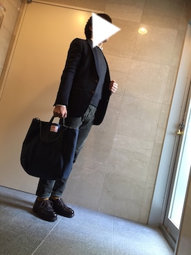 「EDIFICE（エディフィス）のアイテム（ブーツ）」を使った、Shinoさん（メンズ・168cm）の冬コーディネート