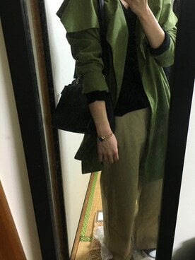 「OSMOSIS（オズモーシス）のアイテム（その他アウター）」を使った、mikkoさん（レディース・158cm）の春コーディネート