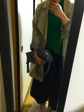 「OSMOSIS（オズモーシス）のアイテム（その他アウター）」を使った、mikkoさん（レディース・158cm）の春コーディネート