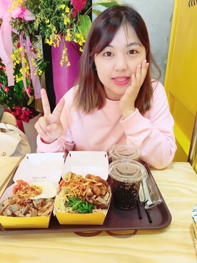 「H&M（エイチ・アンド・エム）のアイテム（トップス、ピンク系）」を使った、little an ningさん（レディース・151cm）の冬コーディネート