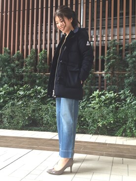 「URBAN RESEARCH ROSSO WOMEN（アーバンリサーチ　ロッソ）のCape Heights DALMENY（Down Jacket / Coat、ブラック系）」を使った、ADACHI YURIさん（レディース・163cm）の秋コーディネート