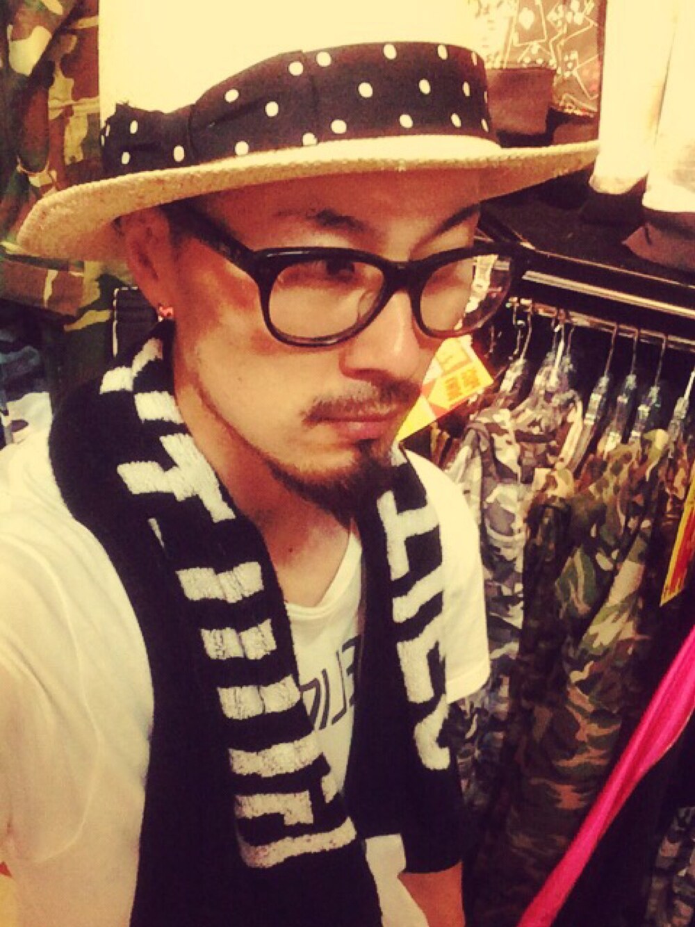 「盛岡、盛岡さんさ、暑い」｜「WACKO MARIAのアイテム（ハット、ベージュ系）」を使った、けいちさん（メンズ・174cm）の夏コーディネートの1枚目の写真