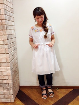 「Hamble by Par Avion（ハンブルバイパラビオン）のアイテム」を使った、つぅちゃんさん（レディース・157cm）の夏コーディネート