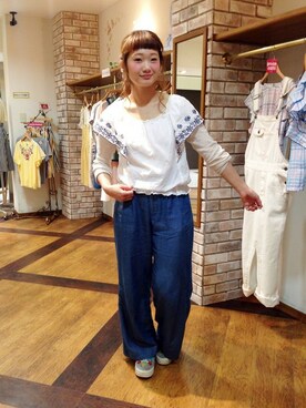 「足長効果」｜「アイテム（その他）」を使った、つぅちゃんさん（レディース・157cm）の夏コーディネート