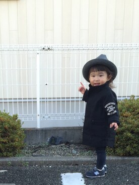 「アイテム（モッズコート）」を使った、utaさん（キッズ・80cm）の冬コーディネート