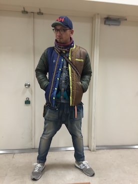 「ALDIES（アールディーズ）のアイテム（ダウンジャケット/コート）」を使った、UEさん（メンズ・175cm）の冬コーディネート