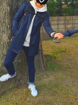 「アイテム（ステンカラーコート）」を使った、ﾖｼｵｶさん（メンズ・176cm・10代）の冬コーディネート
