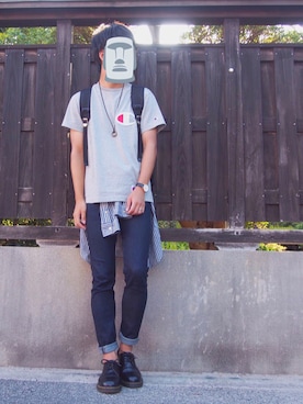 「Dr. Martens（ドクターマーチン）のDr.Martens (ドクターマーチン)/1461 3EYE GIBSON SHOES（その他シューズ）」を使った、ﾖｼｵｶさん（メンズ・175cm）の夏コーディネート