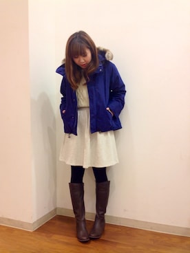 「LBC（エルビーシー）のアイテム（ブルゾン）」を使った、mayukoさん（レディース・170cm）の冬コーディネート