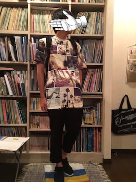 「Manhattan Portage」｜「アイテム（スラックス）」を使った、さいさん（メンズ・175cm）の夏コーディネート