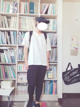 「Manhattan Portage」｜「アイテム（スラックス）」を使った、さいさん（メンズ・175cm）の夏コーディネート