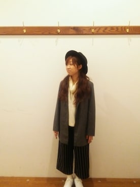 「ベスト」｜「アイテム（ピーコート）」を使った、s a y a - n a k aさん（レディース・152cm）の秋コーディネート