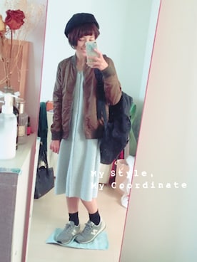 「JOURNAL STANDARD relume（ジャーナルスタンダード　レリューム）のアイテム（MA-1）」を使った、ちび*さん（レディース・147cm）の秋コーディネート