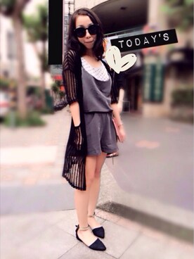 「アイテム（つなぎ/オールインワン、グレー系）」を使った、Niche.JJさん（レディース・153cm）の夏コーディネート