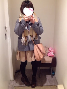 「JEANASIS（ジーナシス）のアイテム（ダッフルコート）」を使った、たな(･ω･｡)さん（レディース・151cm）の冬コーディネート