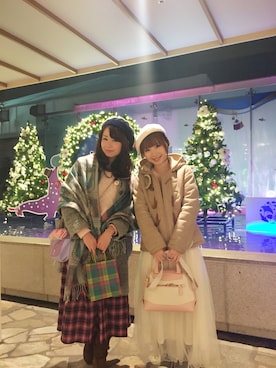 「ピンクニット」｜☺︎さん（レディース・156cm）の冬コーディネート