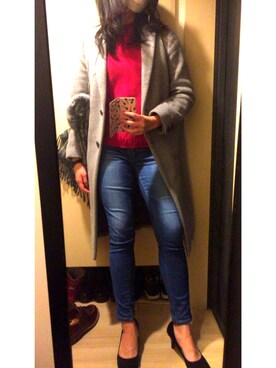 「仕事着」｜「アイテム（チェスターコート）」を使った、佳乃さん（レディース・170cm）の冬コーディネート