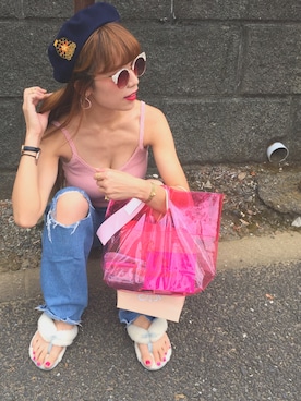 「アイテム（ハンチング/ベレー帽）」を使った、中谷愛さん（レディース・158cm・20代）の夏コーディネート
