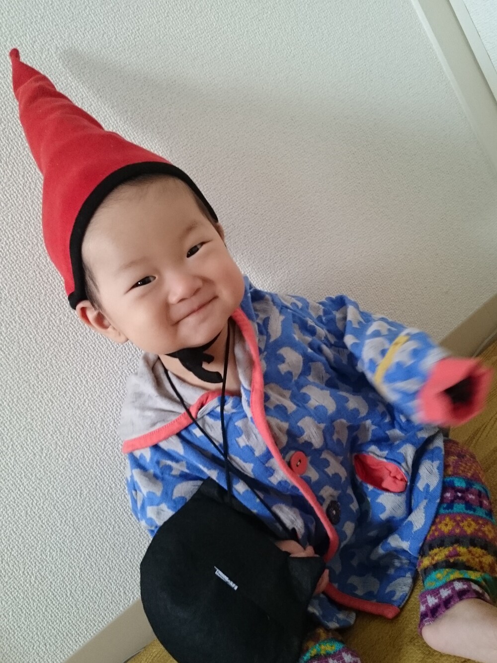 「wearhalloween2015、赤ちゃん、80、70、７５」｜「BRANSHESのアイテム（ポンチョ、ブルー系）」を使った、ui789911さん（キッズ・80cm）の秋コーディネートの1枚目の写真
