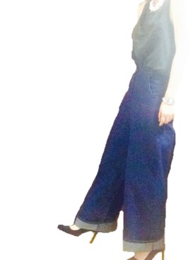 「MULLER（ミューラー）のアイテム（パンツ）」を使った、シチさん（レディース・160cm）の夏コーディネート