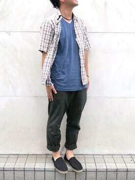 「GAIMO（ガイモ）のアイテム」を使った、Esmeralda（エスメラルダ）さん（メンズ・175cm）の夏コーディネート