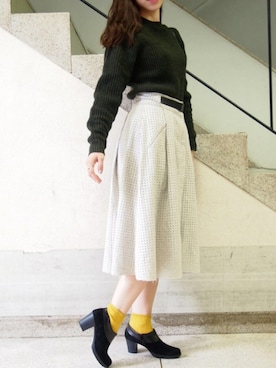 「アイテム（ブーティ）」を使った、Esmeralda（エスメラルダ）さん（レディース・160cm）の秋コーディネート