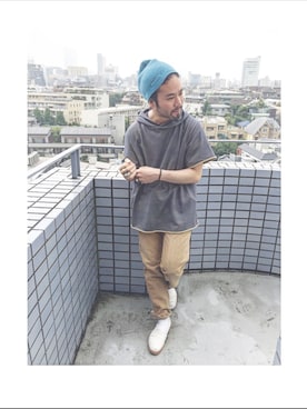 「アイテム（モカシン/デッキシューズ）」を使った、BEAMS BUYER TANY 谷篤人さん（メンズ・168cm・30代）の夏コーディネート