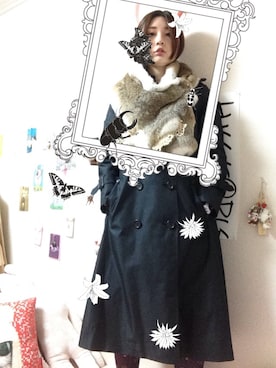 「united arrows」｜「アイテム（トレンチコート）」を使った、makoさん（レディース・159cm）の秋コーディネート