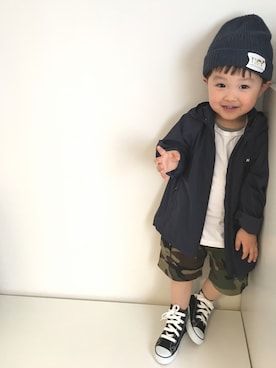 「アイテム（マウンテンパーカー、ブルー系）」を使った、kaanaakooooさん（キッズ・100cm）の春コーディネート