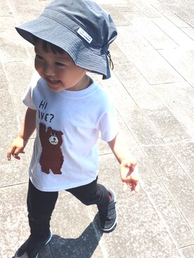 「アイテム（ロンパース、ブラック系）」を使った、kaanaakooooさん（キッズ・100cm）の春コーディネート