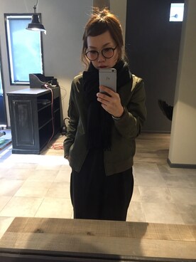 「SLOBE IENA（スローブイエナ）のアイテム（MA-1）」を使った、monさん（レディース・153cm）の冬コーディネート