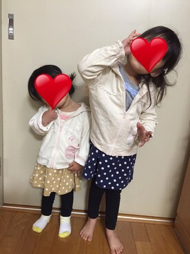 「うさ耳」｜「アイテム（ワンピース/ドレス）」を使った、❁さん（キッズ・100cm）の冬コーディネート