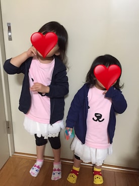 「わんわん」｜❁さん（キッズ・100cm）の冬コーディネート