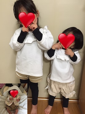 「lemoir（レモール）のアイテム（オールインワン・サロペット）」を使った、❁さん（キッズ・100cm）の春コーディネート