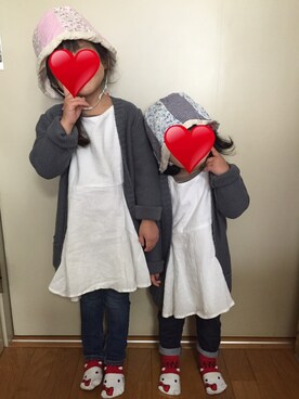 「UNIQLO（ユニクロ）のGIRLS レギンス（デニム・10分丈）（レギンス/スパッツ）」を使った、❁さん（キッズ・100cm）の春コーディネート