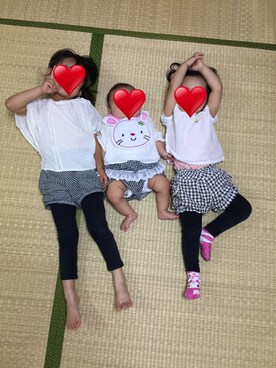 「3姉妹」｜❁さん（キッズ・100cm）の夏コーディネート