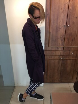 「SLY（スライ）のアイテム（トレンチコート）」を使った、SOUさん（メンズ・168cm）の秋コーディネート