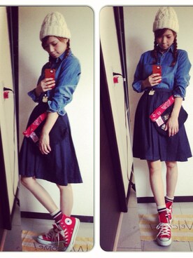 「ユナイテッドアローズ」｜「アイテム（ニットキャップ/ビーニー）」を使った、Naoさん（レディース・169cm）の秋コーディネート