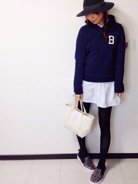 「holiday」｜「アイテム（シャツワンピース）」を使った、Naoさん（レディース・169cm）の冬コーディネート