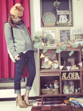 「holiday」｜「アイテム（パンプス）」を使った、Naoさん（レディース・169cm）の秋コーディネート